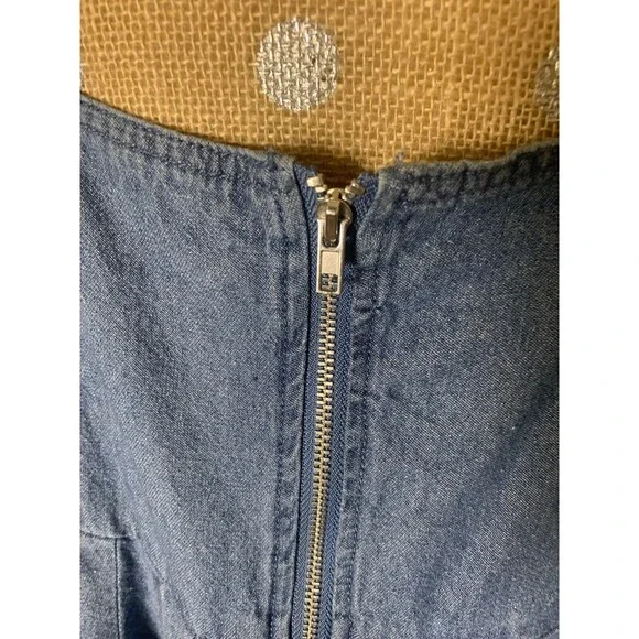 Audrey Park x Francesca's Maria Rosette Front Denim A Line Mini Dress New XL - Picture 7 of 12